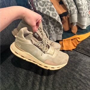 On Running Sand-Toned Athletic Shoes